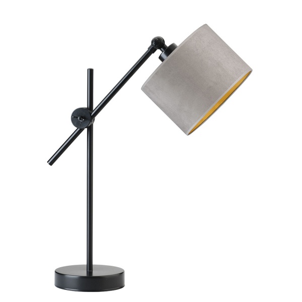 Lampka Szara  ze złotym wnętrzem MALI VELUR  Lysne