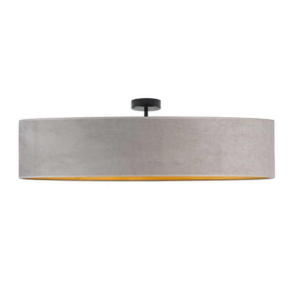 Lampa przysufitowa GRENADA VELUR fi - 100 cm - kolor szary ze złotym wnętrzem  Lysne