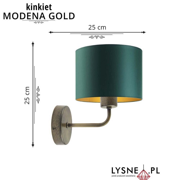 Kinkiet ścienny MODENA GOLD  Lysne