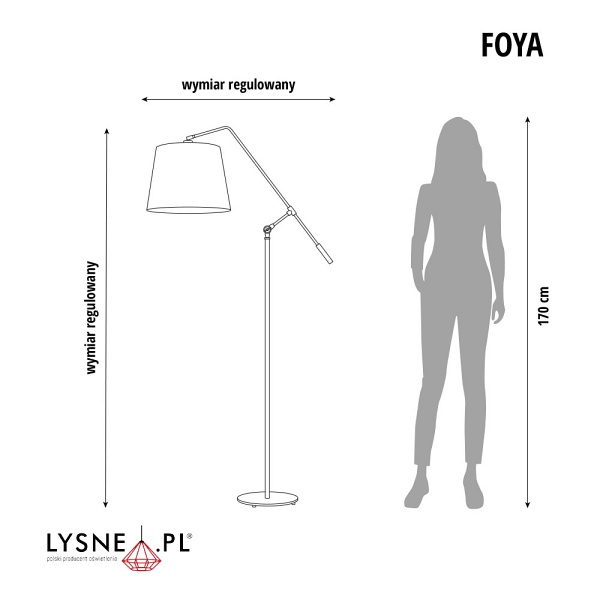 Lampa Nowoczesna  stojąca do sypialni FOYA VELUR  Lysne