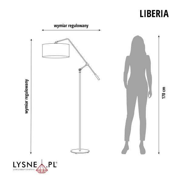Lampa stojąca w stylu loft LIBERIA MIRROR  Lysne
