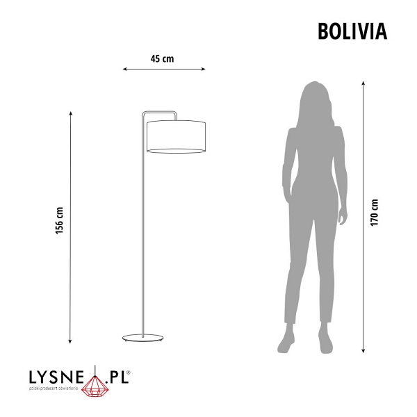 Lampa Designerska  stojąca do czytania BOLIVIA MIRROR  Lysne