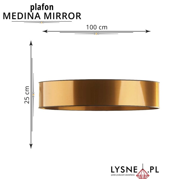 Plafon do salonu MEDINA MIRROR fi - 100 cm  Lysne