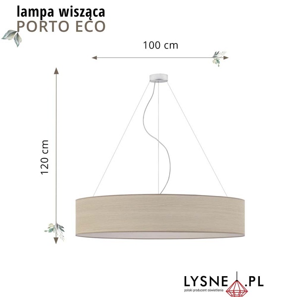 Lampa wisząca do salonu PORTO ECO fi - 100 cm - kolor orzechowy  Lysne