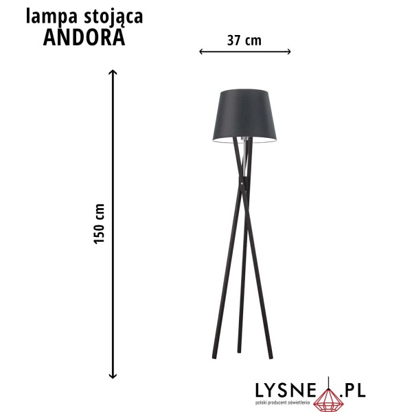 Oświetlenie podłogowe ANDORA  Czarny/Mahon   Lysne