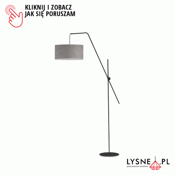 Lampa stojąca na srebrnym stelażu BILBAO VELUR  Lysne
