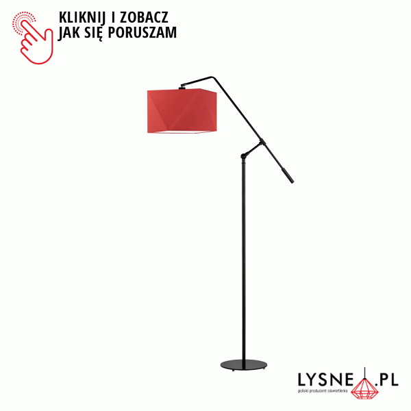 Lampa stojąca na czarnym stelażu COLMA  Lysne