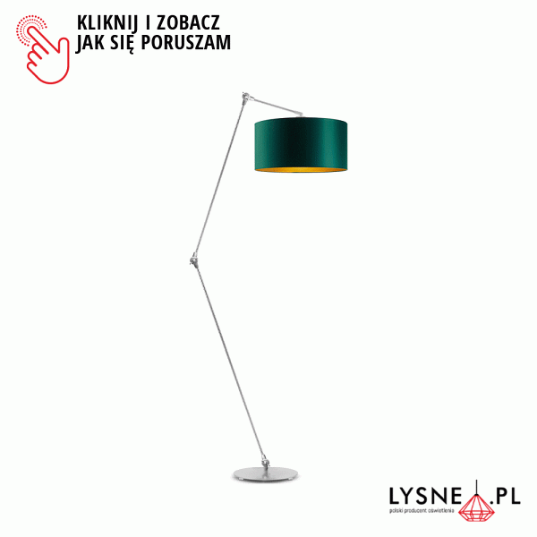 Lampa podłogowa z regulacją kąta padania światła BARI GOLD  Lysne