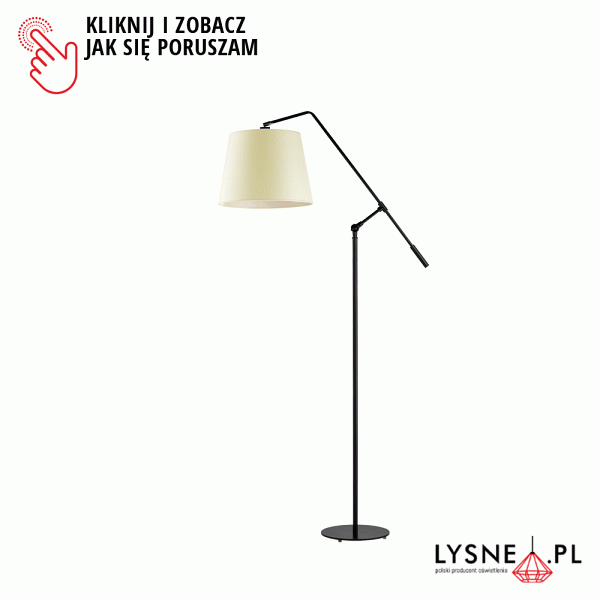 Lampa salonowa z czarnym stelażem FOYA  Lysne
