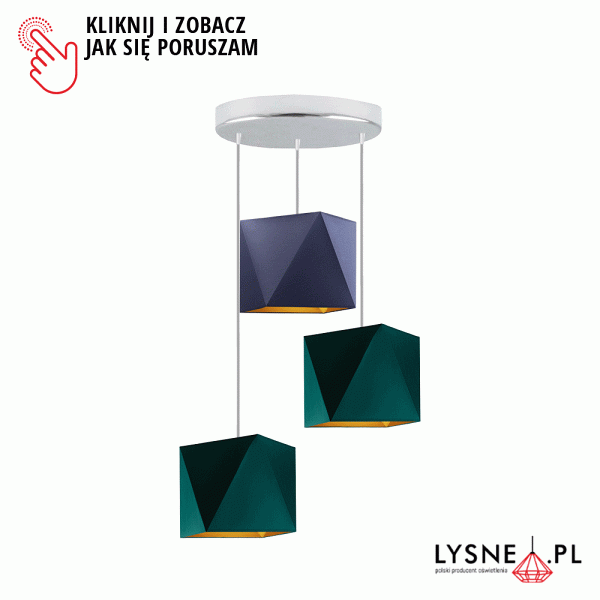 Lampa Trójpłomienna  wisząca MAJORKA GOLD  Lysne