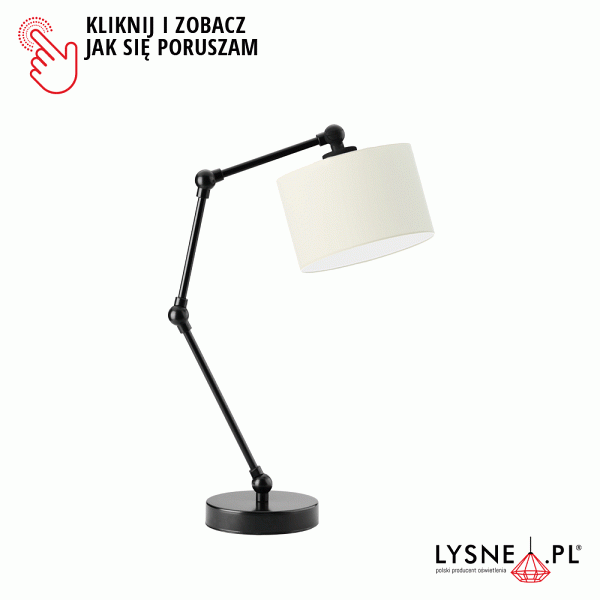 Lampka Czarna  na komodę ASMARA  Lysne