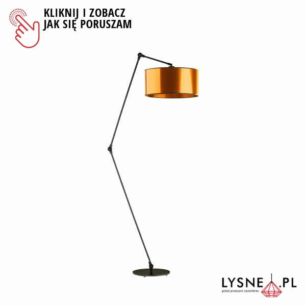 Lampa Czarna  stojąca do salonu BARI MIRROR  Lysne