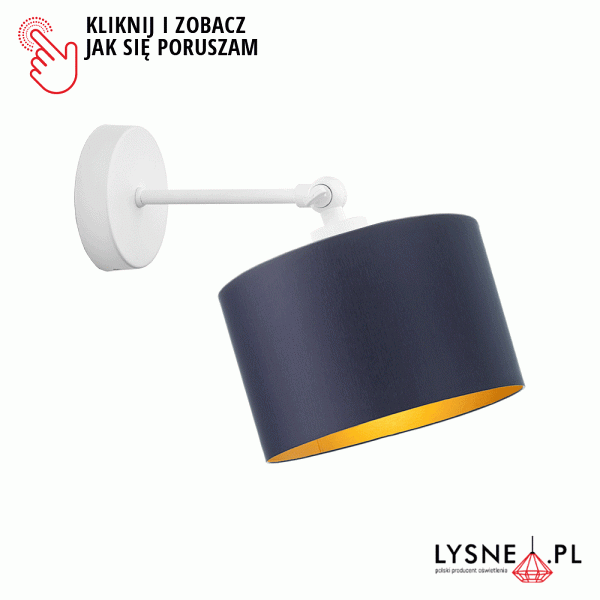 Designerska oprawa ścienna w białym kolorze TETE GOLD  Lysne