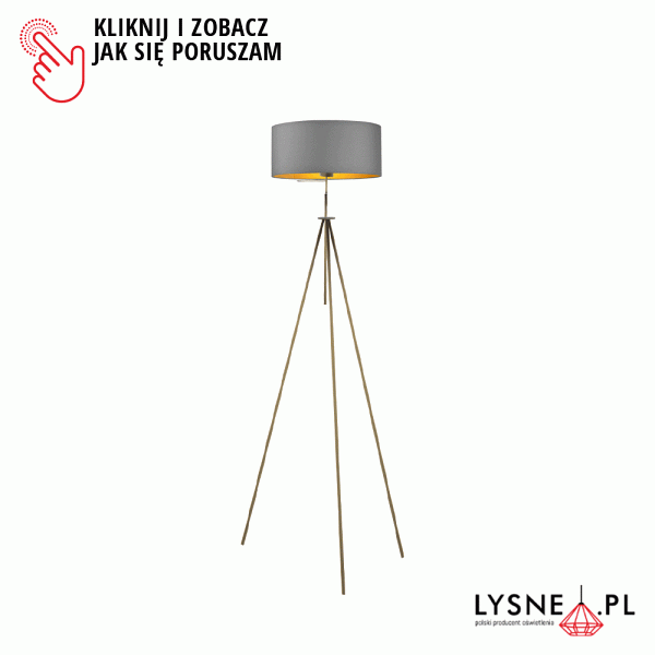Lampa stojąca w industrialnym stylu MALMO GOLD  Lysne