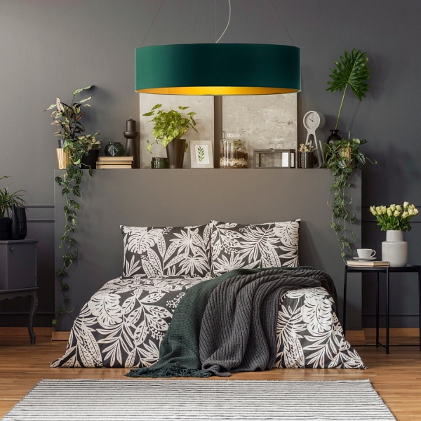 Lampa wisząca do sypialni PORTO GOLD fi - 80 cm   Lysne