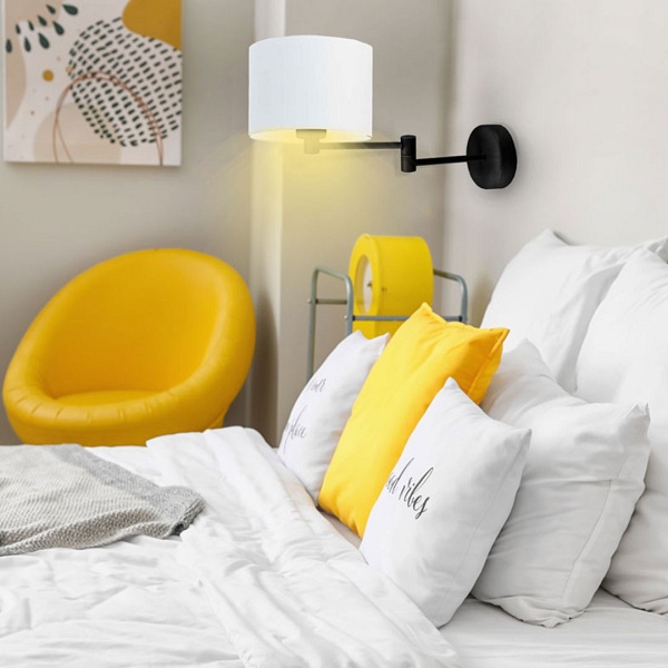 Kinkiet Czarny  z regulowanym ramieniem BRAGE  Lysne