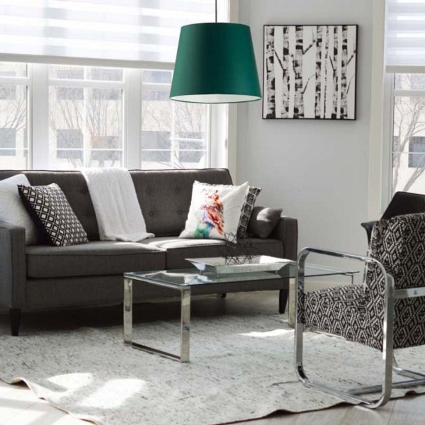 Lampa wisząca do salonu SARI - kolor zieleń butelkowa  Lysne