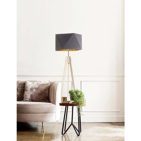 Lampa podłogowa do salonu LAGOS GOLD  Lysne