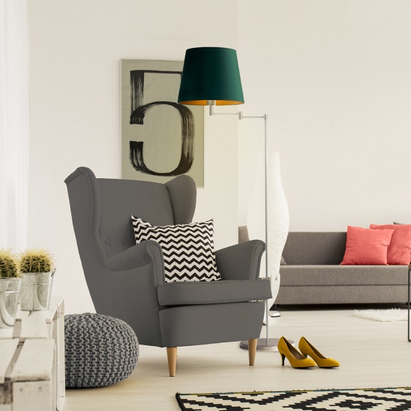 Lampa Nowoczesna  do salonu z włącznikiem nożnym ASTI GOLD  Lysne