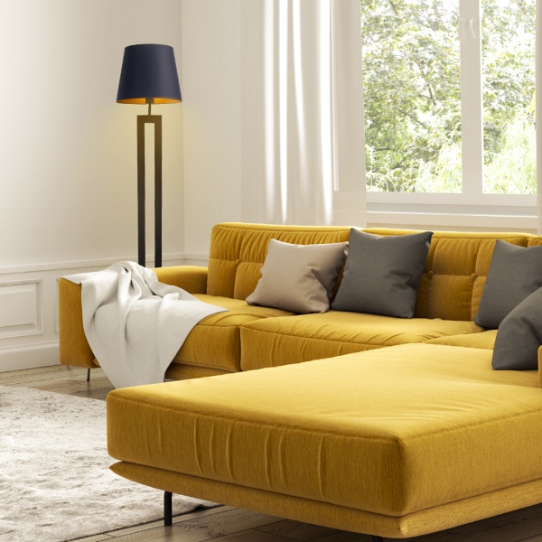 Lampa stojąca do salonu FIDŻI GOLD  Lysne