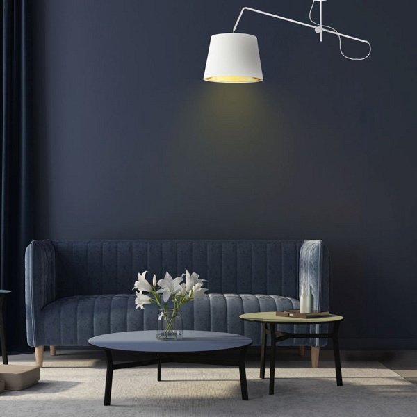 Żyrandol Biały żyrandol ze złotym wnętrzem OVIEDO GOLD  Lysne