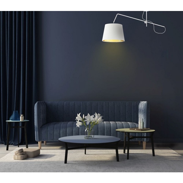 Żyrandol Biały żyrandol ze złotym wnętrzem OVIEDO GOLD  Lysne