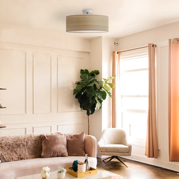 Plafon z ozdobną nóżką WENECJA ECO fi - 40 cm - kolor dąb bielony  Lysne