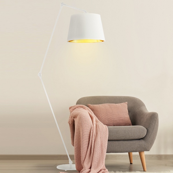 Lampa stojąca do czytania z regulacją kąta padania światła MANILA GOLD  Lysne