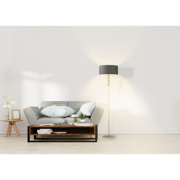 Lampa Szara  podłogowa BERMUDY  Lysne