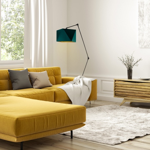 Lampa Nowoczesna  do salonu z włącznikiem nożnym OSAKA GOLD  Lysne