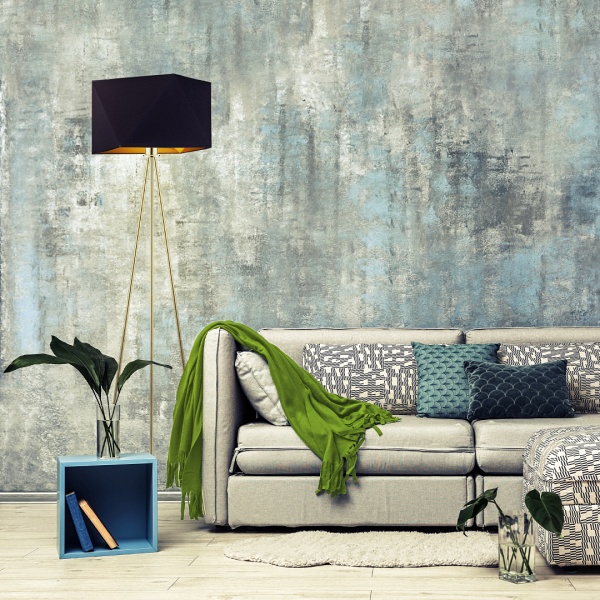 Oświetlenie podłogowe do salonu KANTON GOLD  Lysne