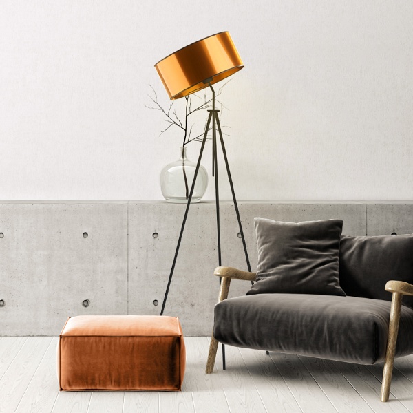 Lampa Nowoczesna  podłogowa do salonu HAVANA GOLD  Lysne