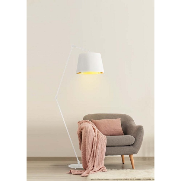 Lampa stojąca do czytania z regulacją kąta padania światła MANILA GOLD  Lysne