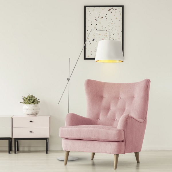 Lampa Nowoczesna  podłogowa do salonu VIGO GOLD  Lysne