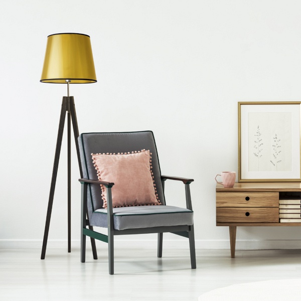 Lampa Drewniana  podłogowa ARUBA MIRROR  Lysne