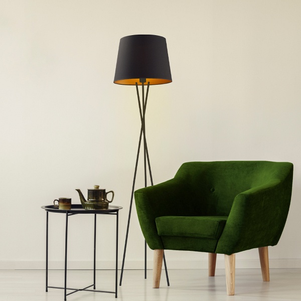 Lampa stojąca na trzech nóżkach TOKIO GOLD  Lysne