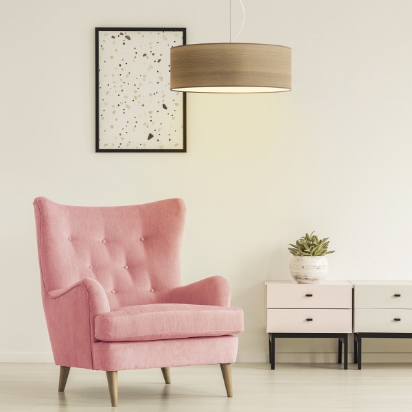 Lampa Nowoczesna  wisząca do salonu HAJFA ECO fi - 50 cm - kolor orzechowy  Lysne