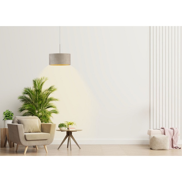 Lampa welurowa szara SINTRA VELUR fi - 30 cm  Lysne