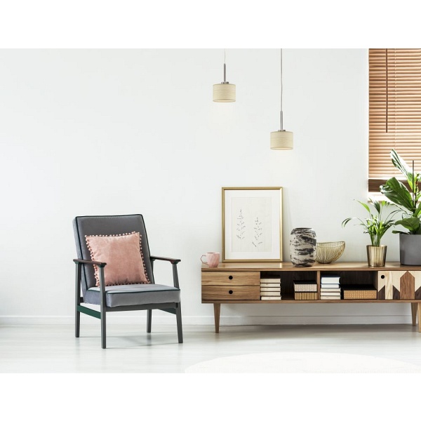 Lampa wisząca do salonu PORTO ECO fi - 100 cm - kolor orzechowy  Lysne