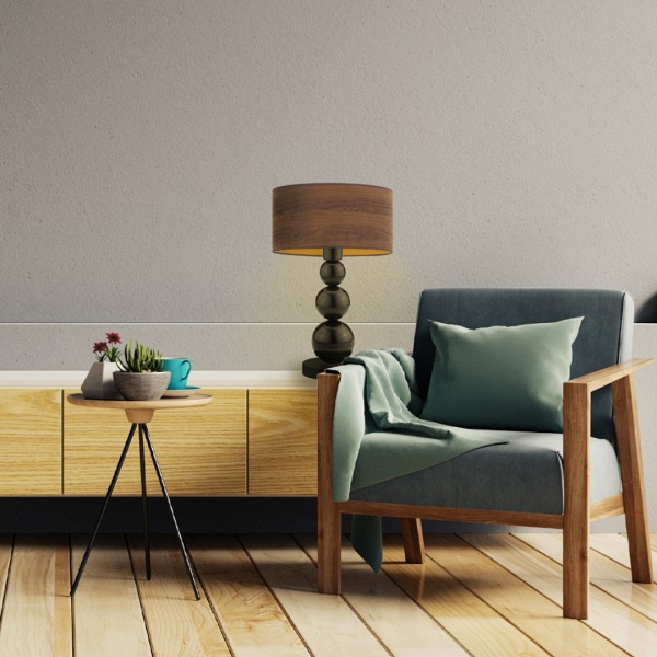 Lampka Fornirowa  stołowa do salonu HONOLULU ECO  Lysne