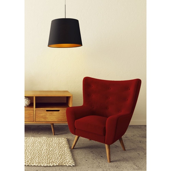 Lampa Czarna  wisząca z regulacją wysokości SARI GOLD  Lysne