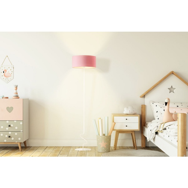 Lampa stojąca JERSEY z tkaninowym kloszem  Lysne