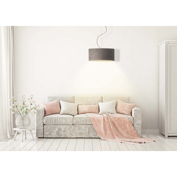 Lampa wisząca nad stół HAJFA VELUR fi - 40 cm - kolor granatowy  Lysne