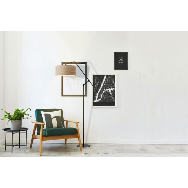 Lampa podłogowa z designerskim kloszem JERSEY VELUR  Lysne