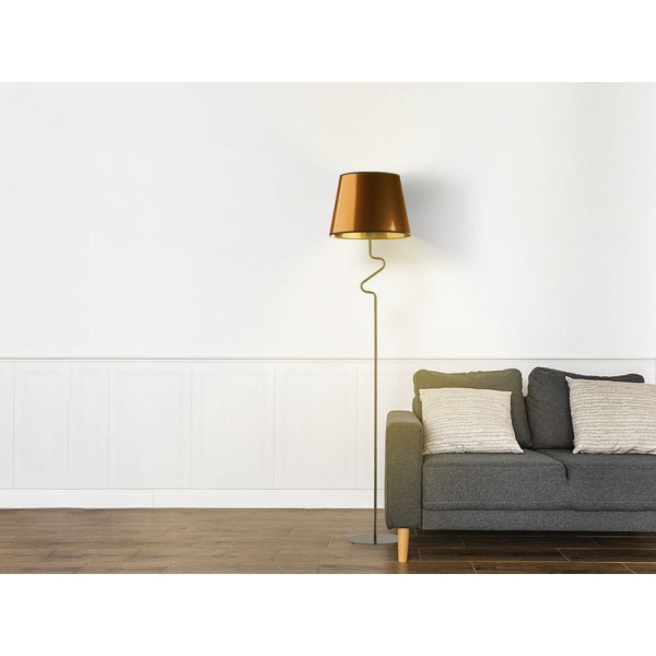 Lampa Geometryczna  podłogowa z włącznikiem nożnym FOGO MIRROR  Lysne