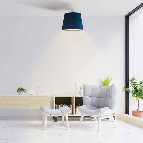 Oświetlenie sufitowe w stylu glamour KAIR VELUR - kolor granatowy   Lysne