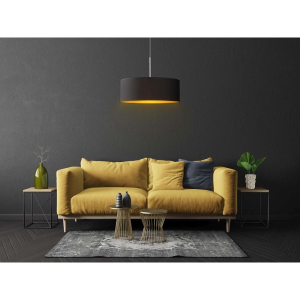 Żyrandol Czarny żyrandol ze złotym środkiem SINTRA GOLD fi - 40 cm  Lysne