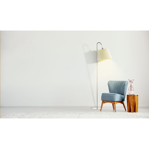 Lampa podłogowa z kloszem z tkaniny TALLIN  Lysne