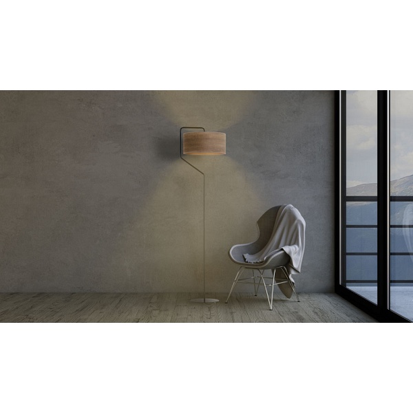 Lampa Nowoczesna  stojąca z kloszem w kolorze kasztanowym TESALLIA ECO  Lysne