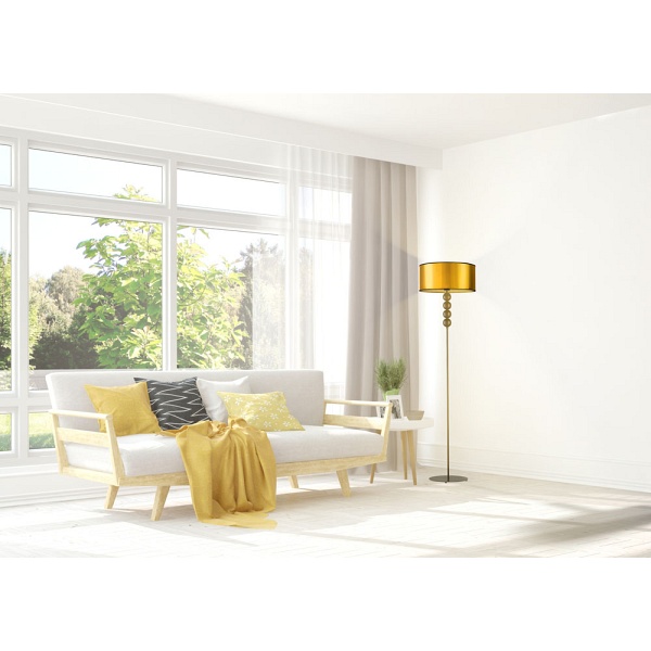 Lampa Czarno - złota  stojąca BERMUDY MIRROR  Lysne